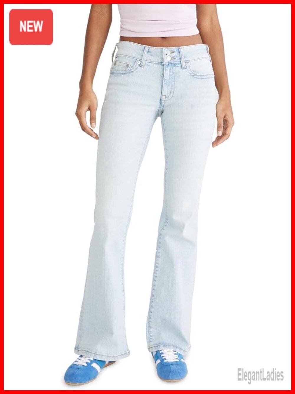 Low Rise Flare Jeans, Recycled Cotton, Stretch Denim, 5-Pocket Design
